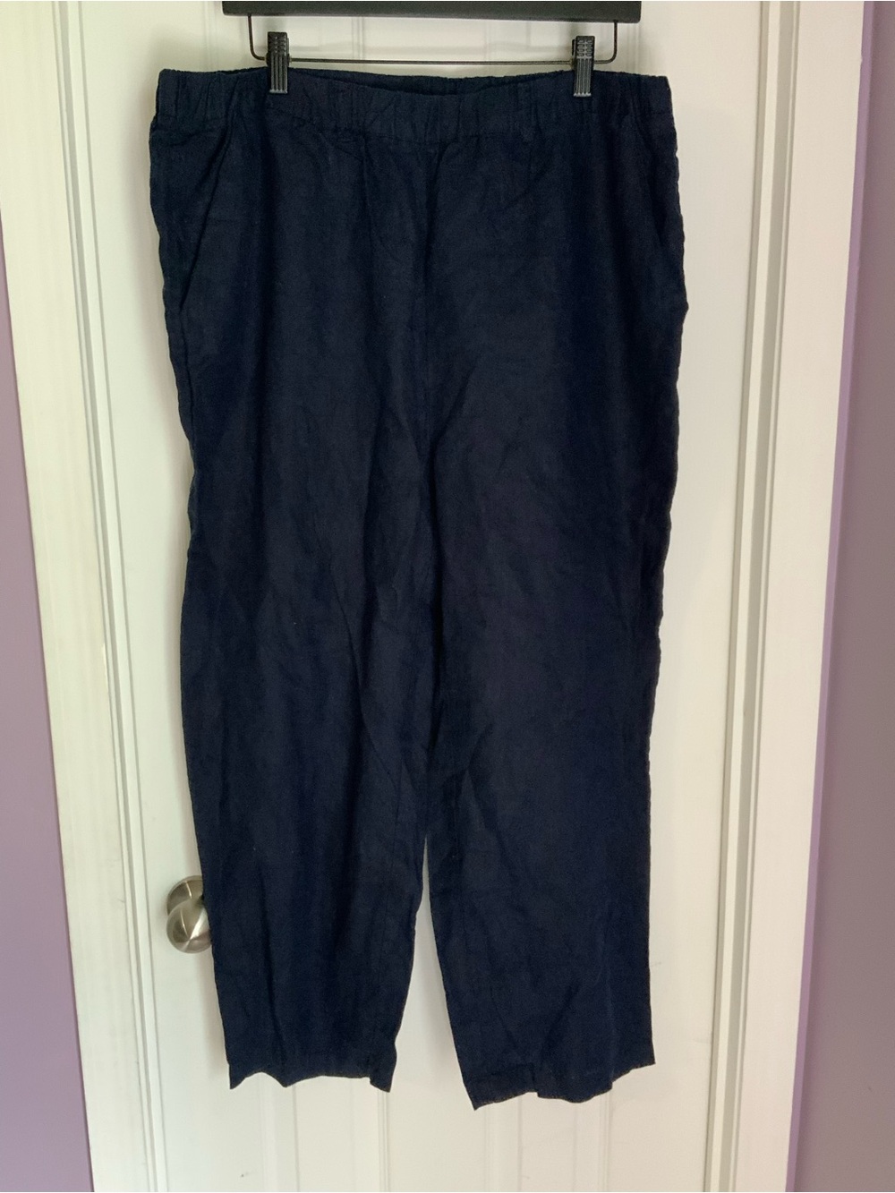 Quince Navy Elastic-Waist Casual Chinos